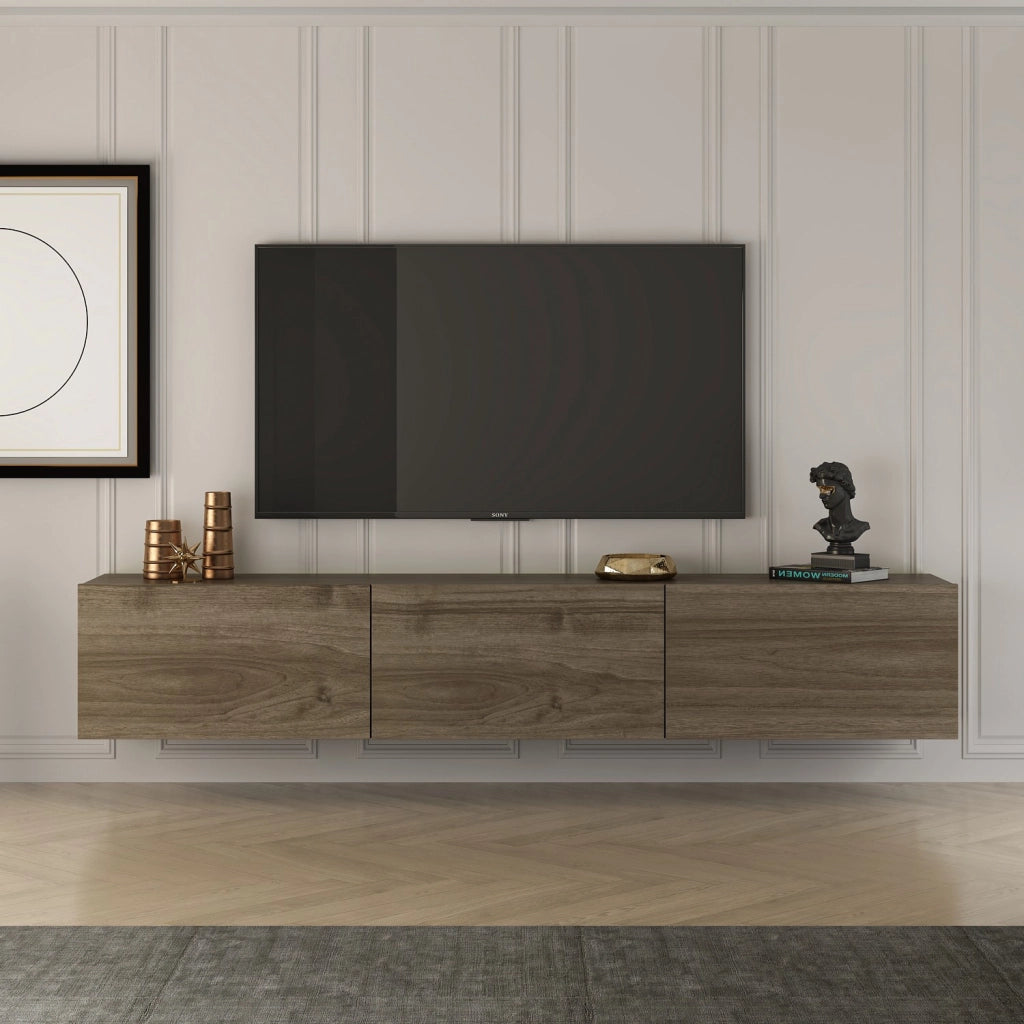 Porta TV in legno "West" - 150 x 32 x 30 cm - Noce