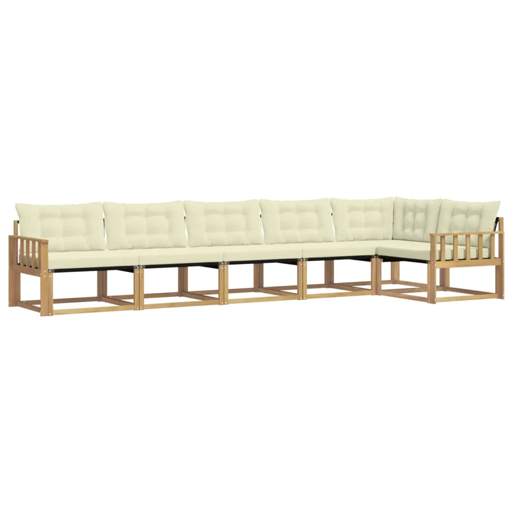 Set di divani da esterno 6 pz Bianco e Crema 3388728
