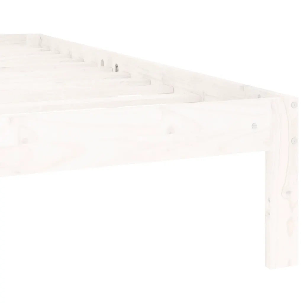Giroletto-Struttura Letto Bianco in Legno Massello di Pino 140x200 cm 301342
