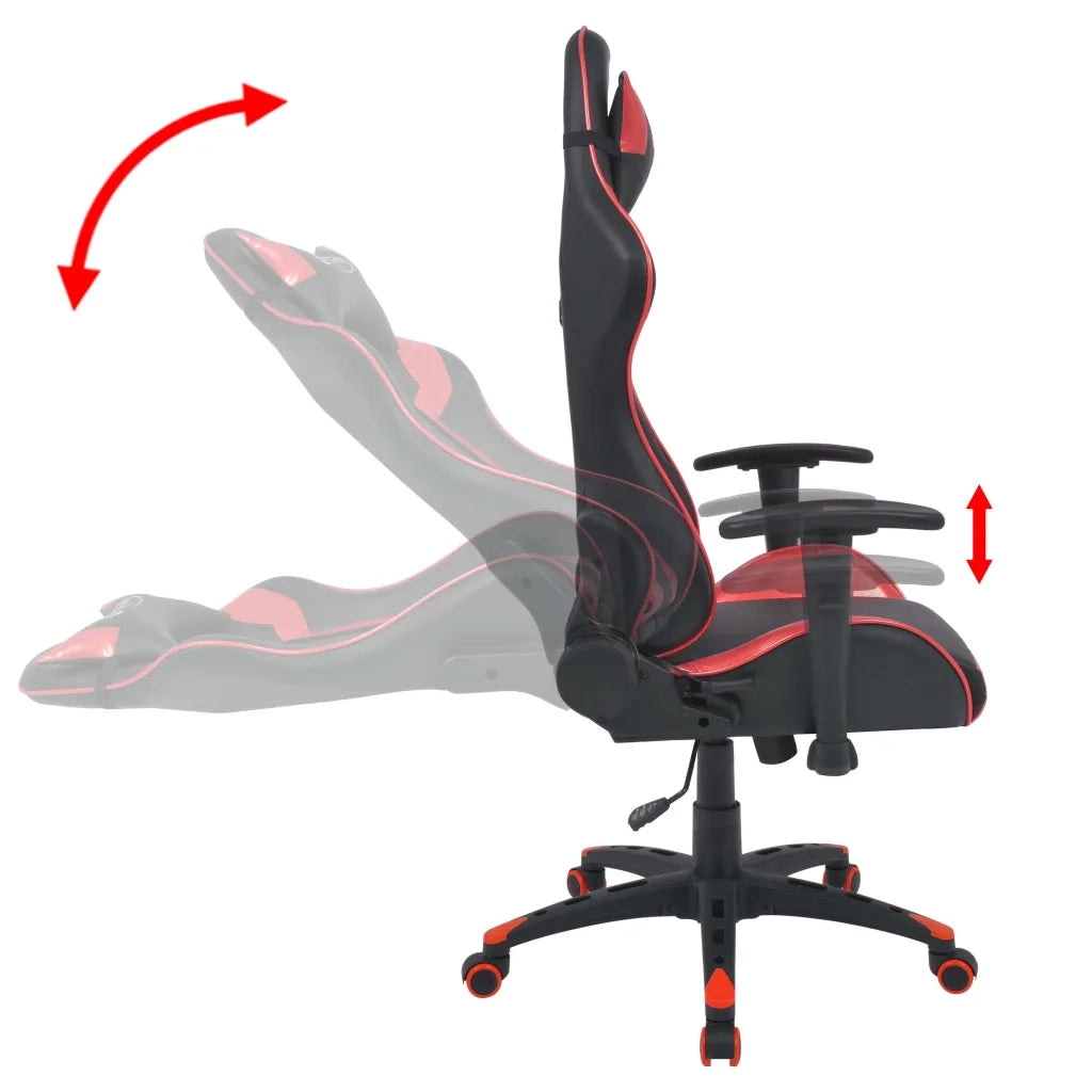 Sedia da Ufficio | Sedia da Gaming Racing Reclinabile in Pelle Sintetica Rossa
