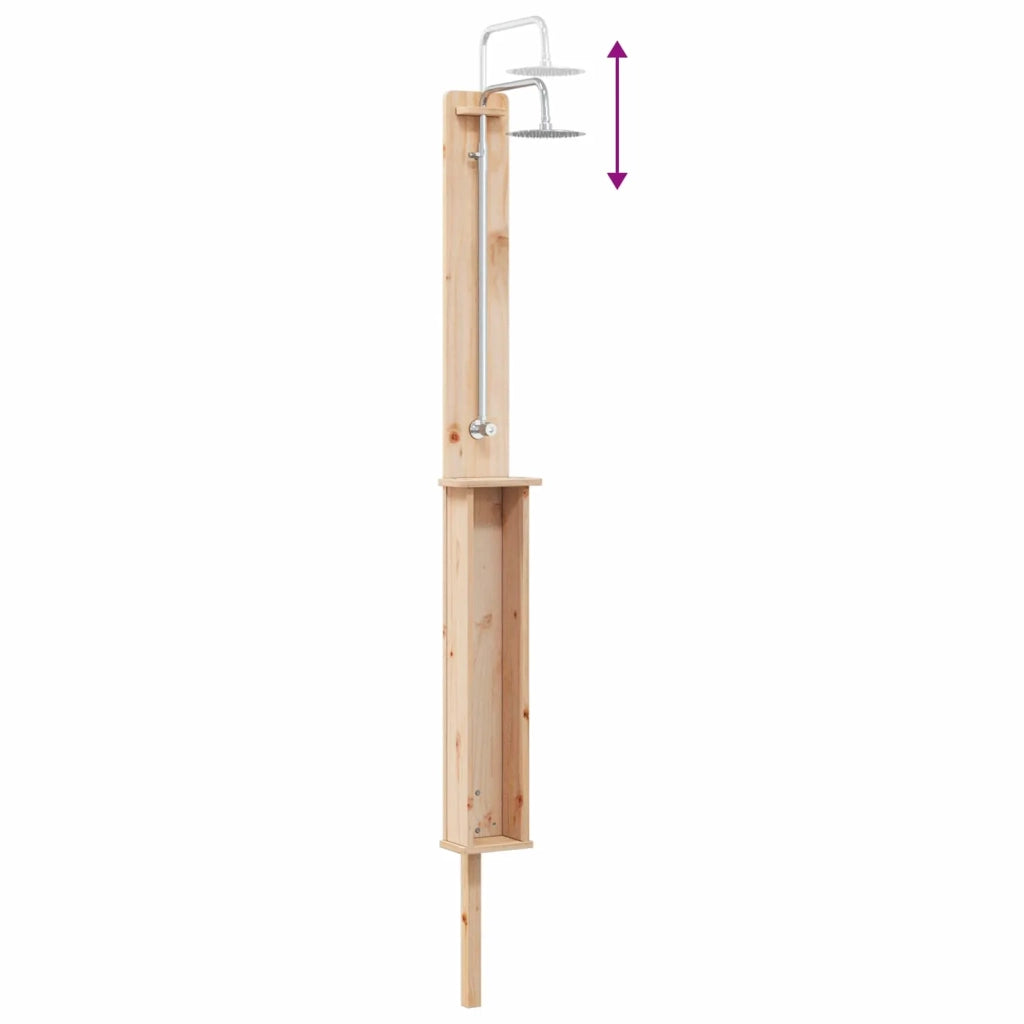 Doccia da esterno Regolabile Naturale 24 x 19 x 246 cm 886352