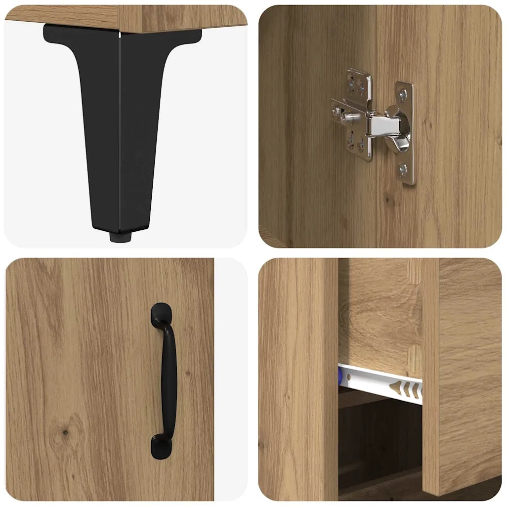 Credenza con cassetto Rovere artigianale 69,5 x 34 x 180 cm