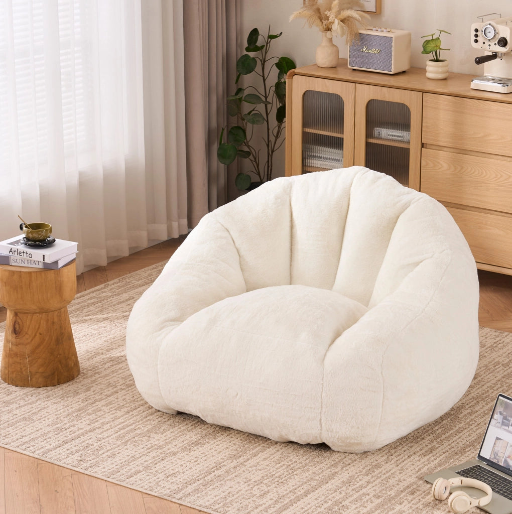 Poltrona letto pieghevole multifunzione in velluto a coste bianco