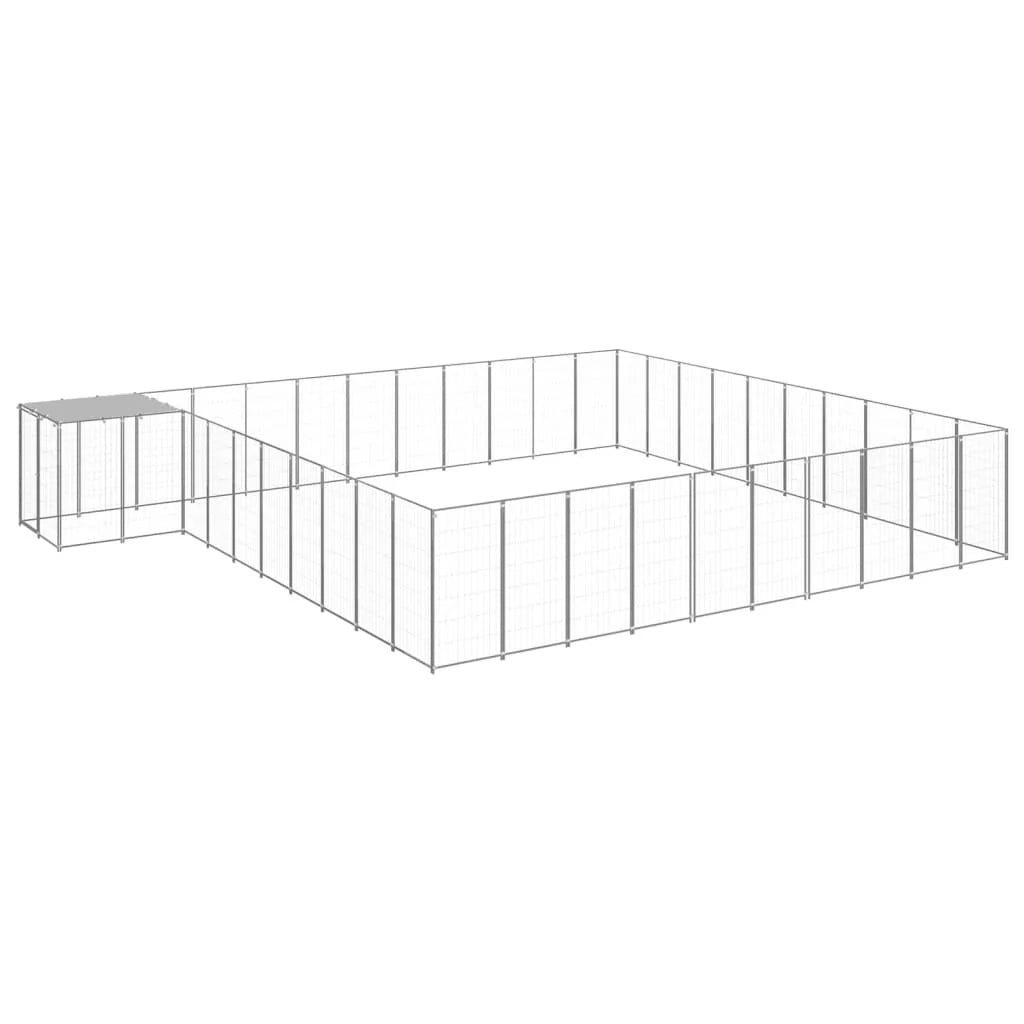 Gabbia per cani da esterno recinto per animali colore argento 31,46 m² in acciaio codice 02_0000268