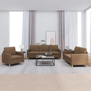 Set di Divani 3 pz con Cuscini Marrone in Tessuto 3202057
