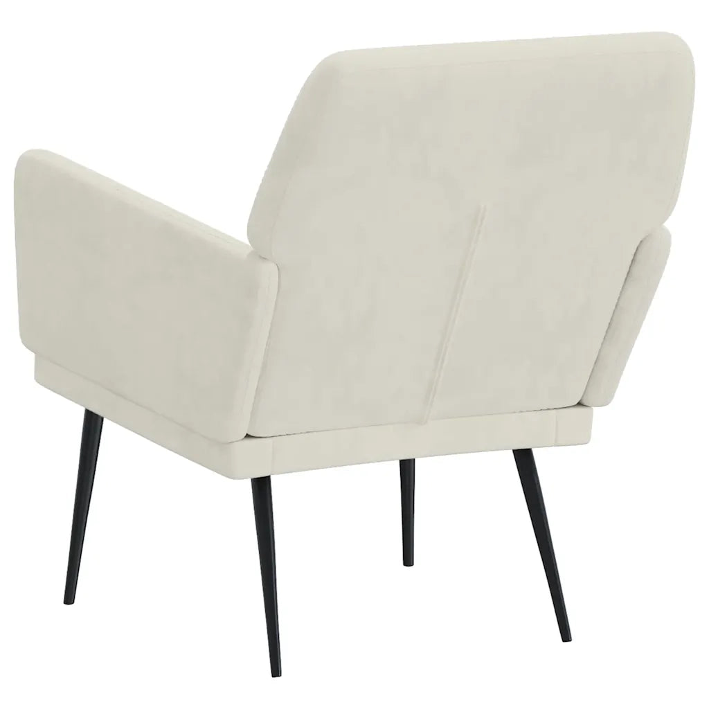 Poltrona | Sedia Relax Crema 62x79x79 cm Velluto