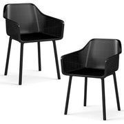 Set di 2 sedie da pranzo ergonomiche 57 x 54,5 x 81 cm seduta comfort moderna in PP nero 20_0017524