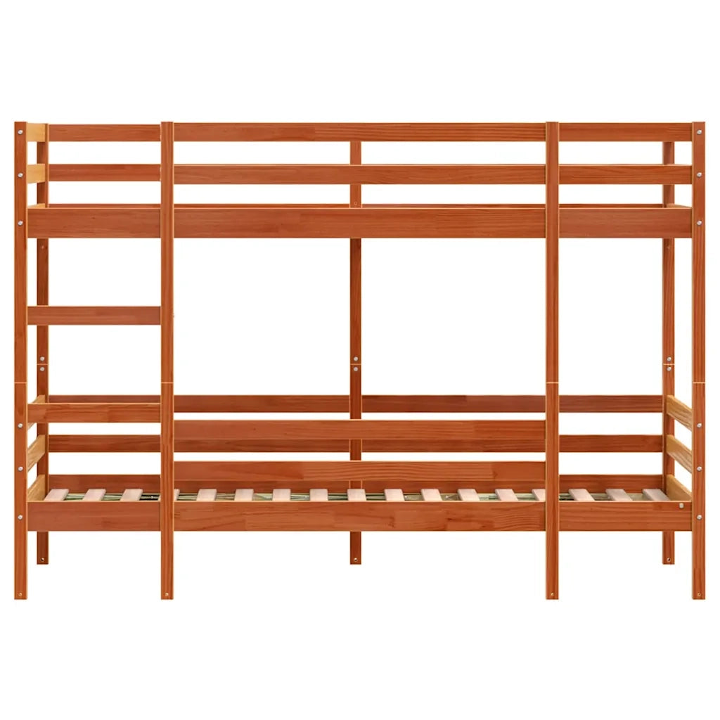 vidaXL Letto a Castello Marrone Cera 90x190 cm in Legno di Pino