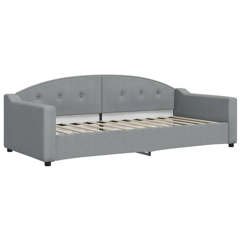 Divano Letto Estraibile Cassetti Grigio Chiaro 90x200cm Tessuto