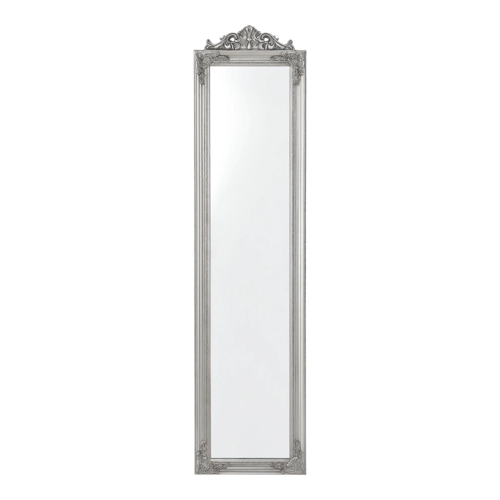 Specchio da Terra Arezzo a Figura Intera 160 x 40 cm Cornice in Eucalipto - Argentato [en.casa]