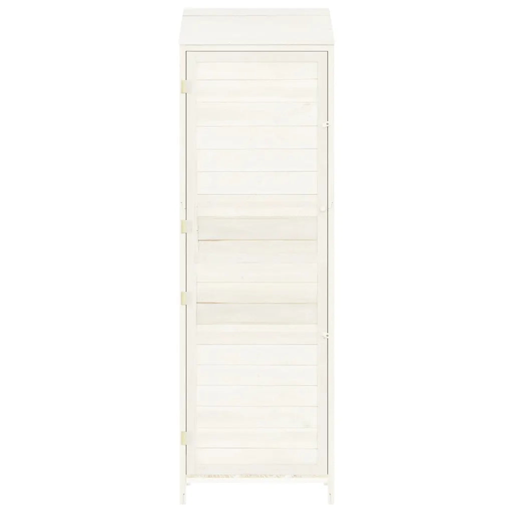Capanno da Giardino Bianco 55x52x174,5 cm Legno Massello Abete 152187