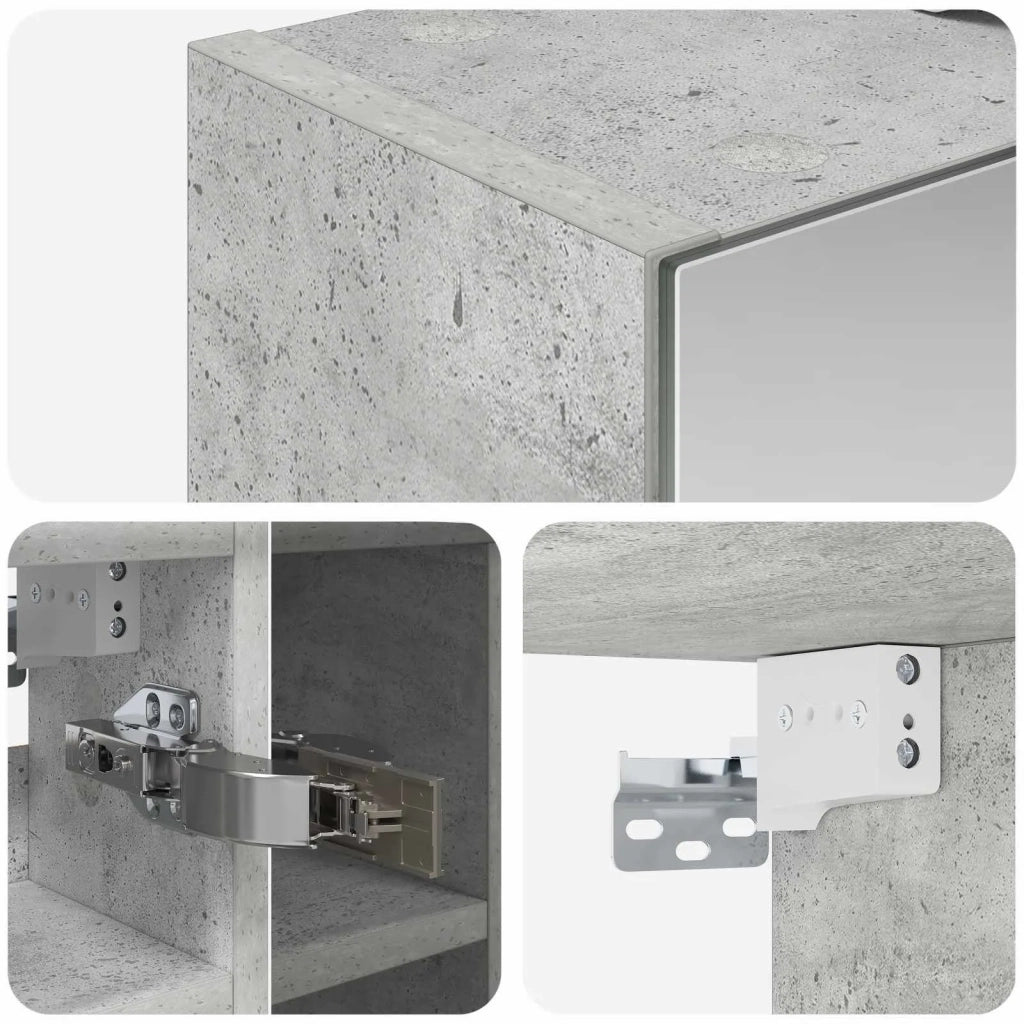 Mobiletto per specchio da bagno Grigio cemento