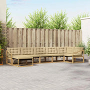 Set di divani da esterno con cuscino 7 pcs Bianco e Beige