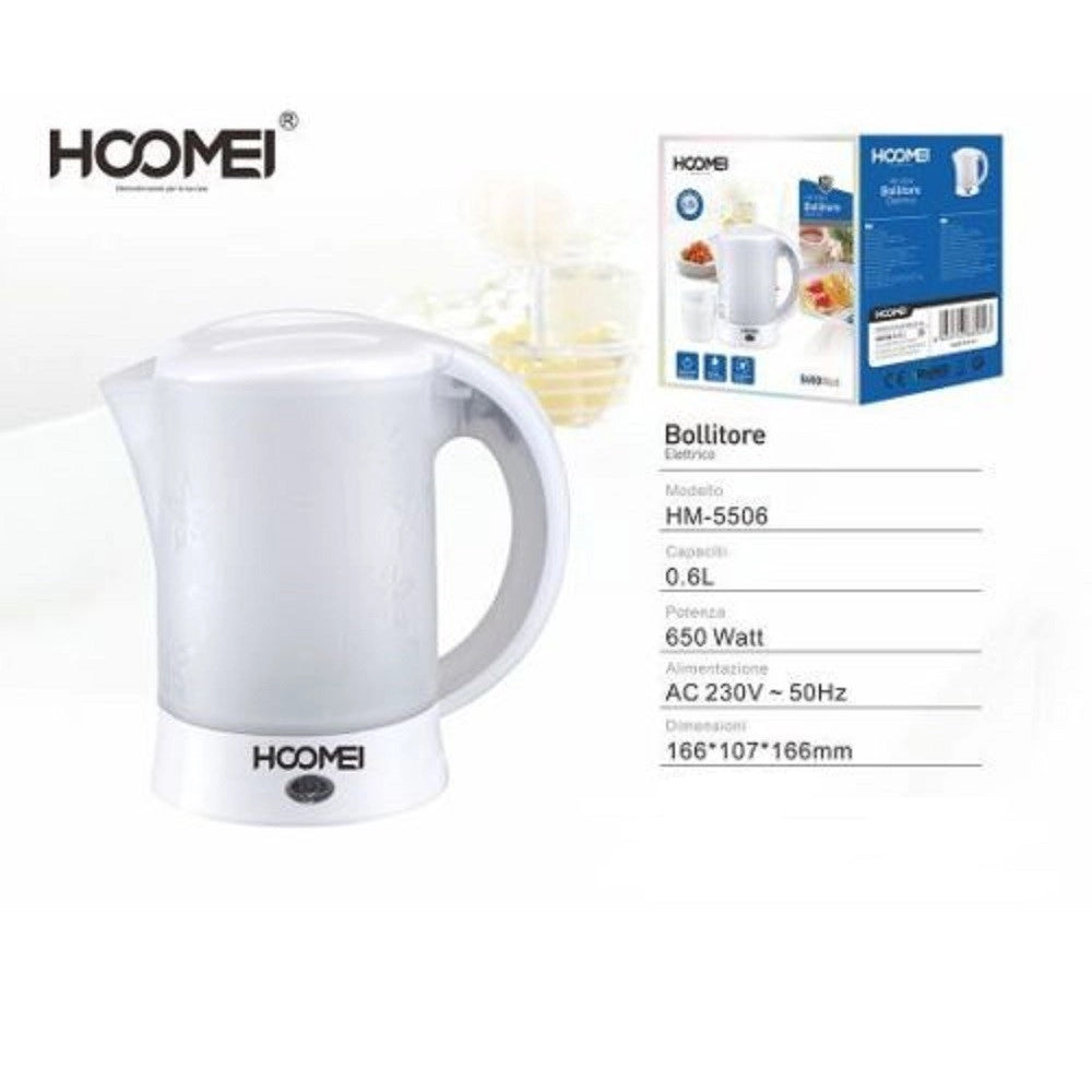 Trade Shop - Bollitore Elettrico 0,6lt 650watt Spegnimento Automatico Protezione Senza Acqua -