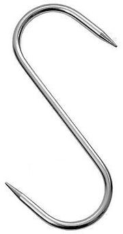 GANCIO MACELLAIO IN ACCIAIO INOX 2 PUNTE MM180X7 CONF. 10 PEZZI