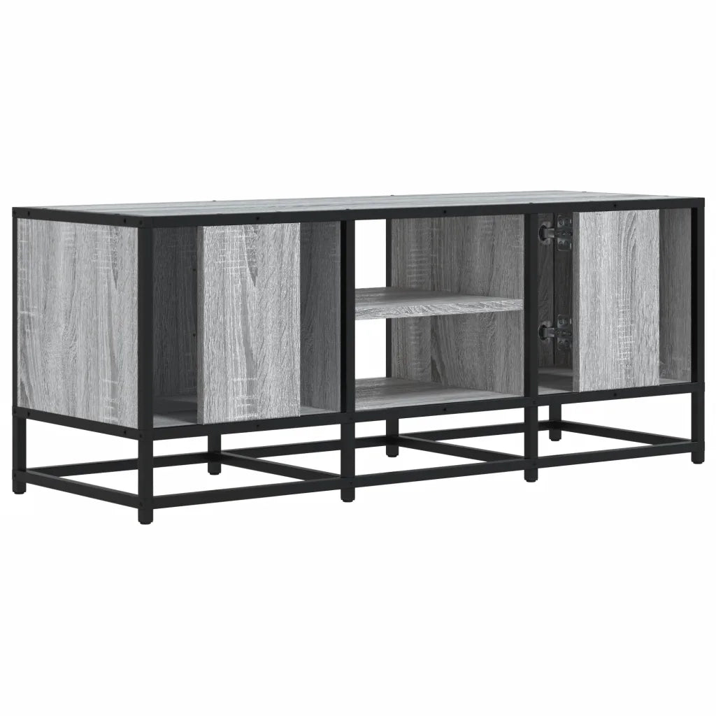 Mobile TV-Credenza TV-Console TV Grigio Sonoma 100x35x41 cm Legno Multistrato Metallo