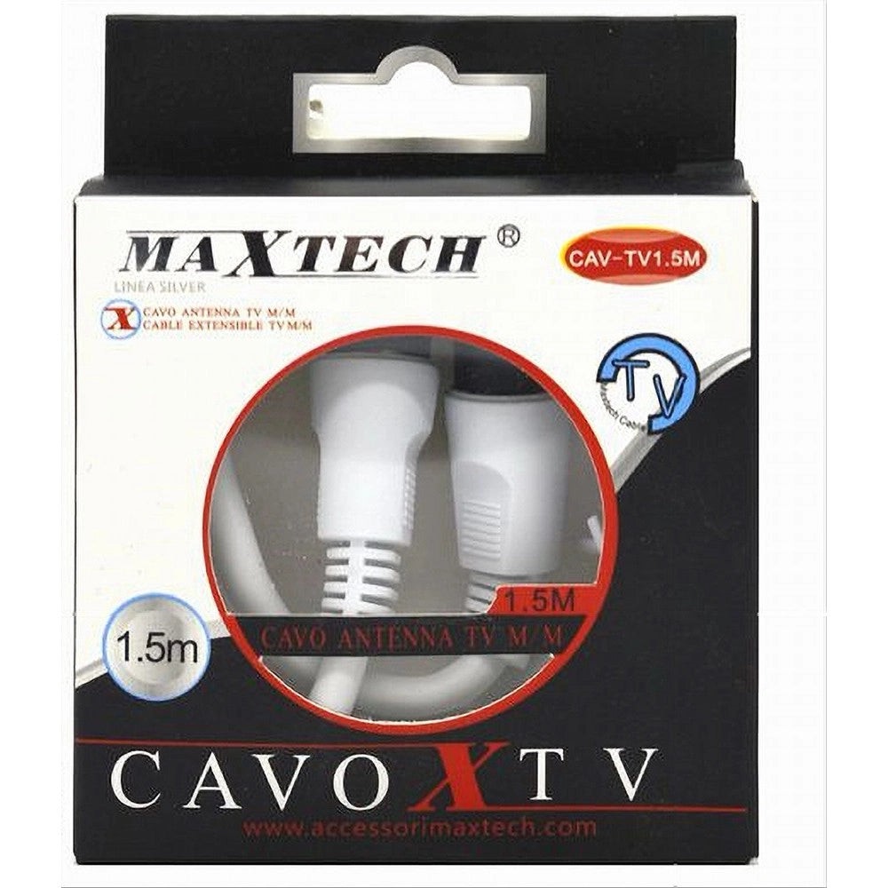 Trade Shop - Cavo Da 1.5 Metri Tv Maschio / Maschio Coassiale Prolunga Antenna Cav-tv1.5m -