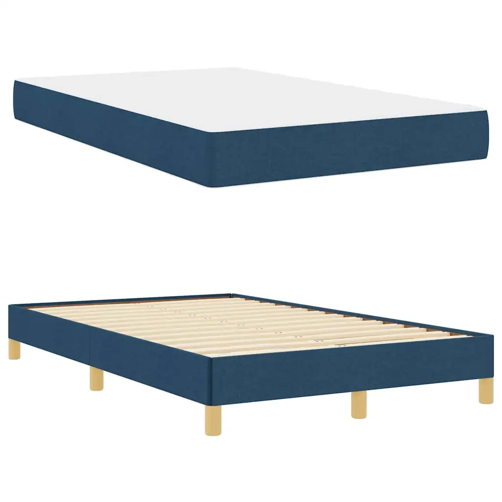 vidaXL Letto a molle Blu e Marrone 120 x 200 cm