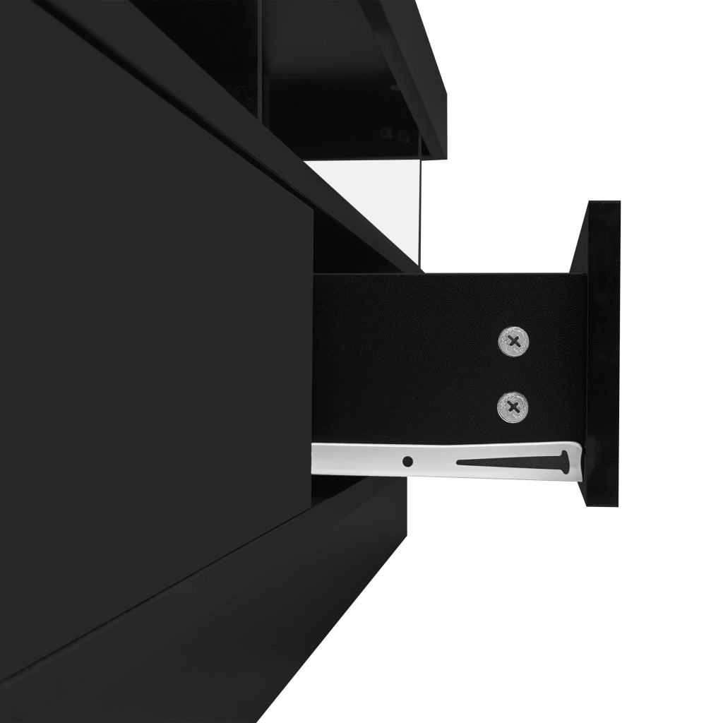 Cassettiera per TV nera lucida in truciolare lunga 160 cm