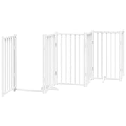 Cancelletto di sicurezza per animali domestici porta pieghevole 12 pannelli legno di pioppo bianco 02_0023135