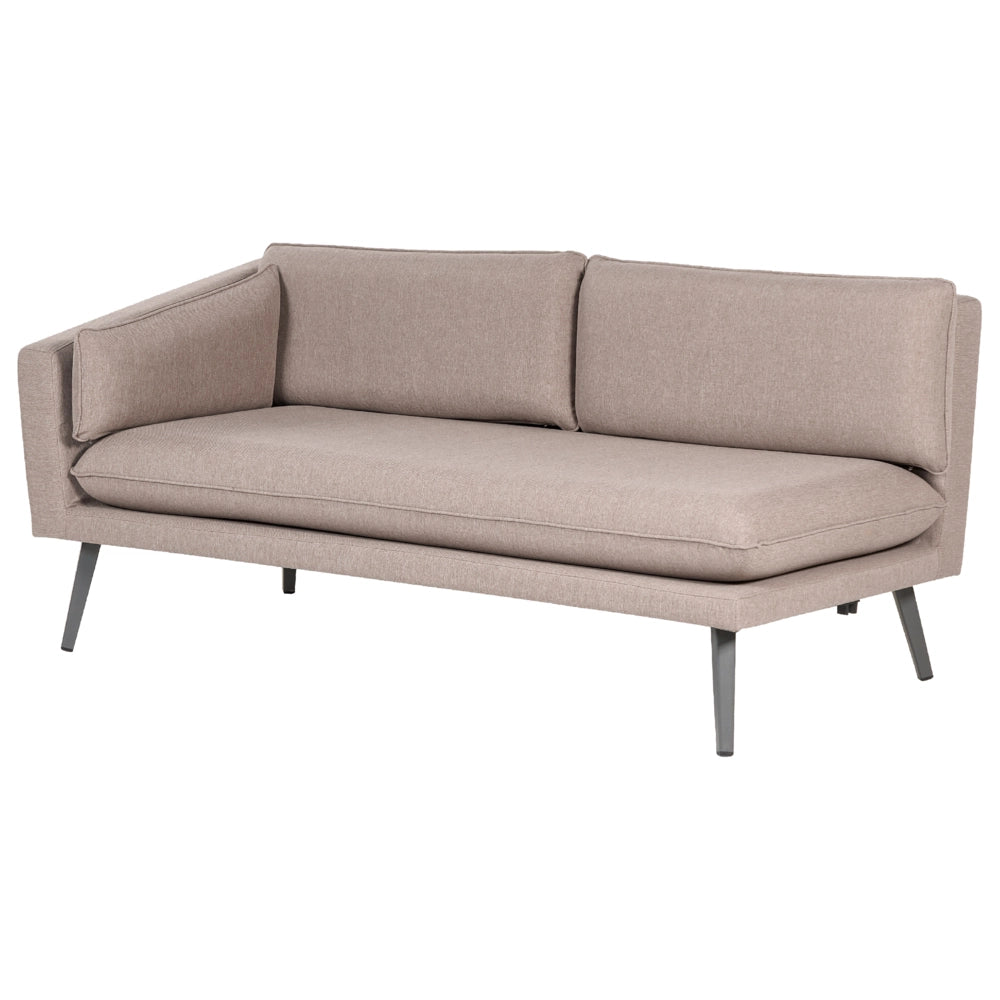 Divano angolare destro da esterno beige Poliestere Rivestito 3 Posti Divano da giardino Resistente all'acqua UV Design Moderno