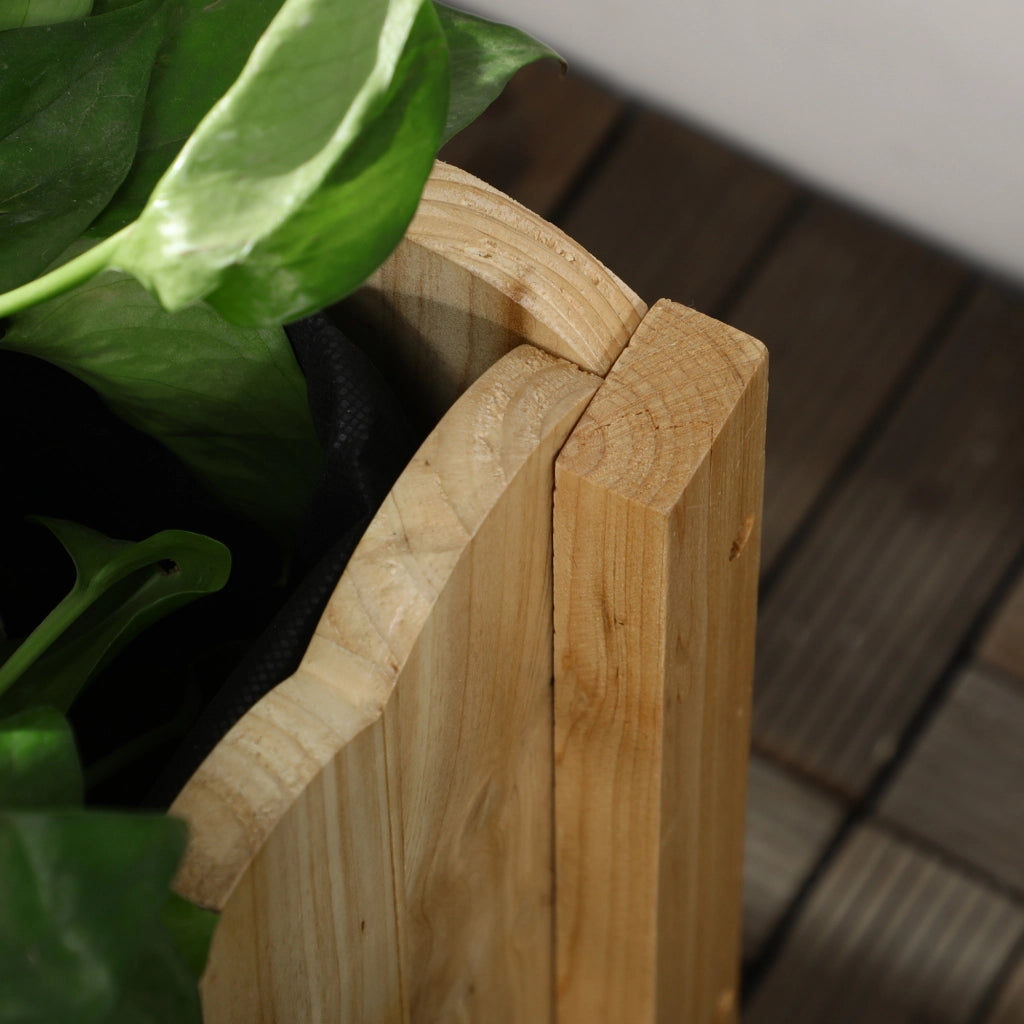 Easycomfort Fioriera da Esterno Verticale in Legno con Foro di Drenaggio e Rivestimento Interno, 86x30x50 cm