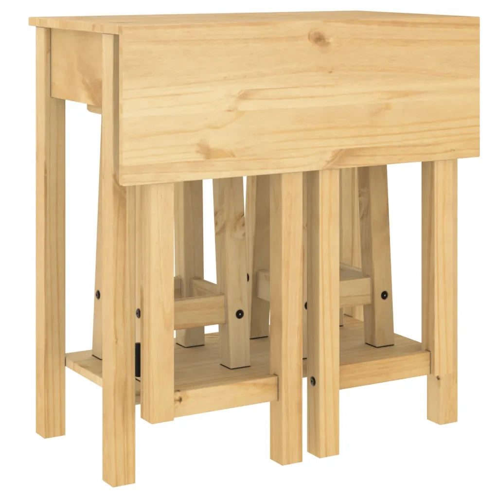 vidaXL Set da Bar 3 pz in Legno Massello di Pino