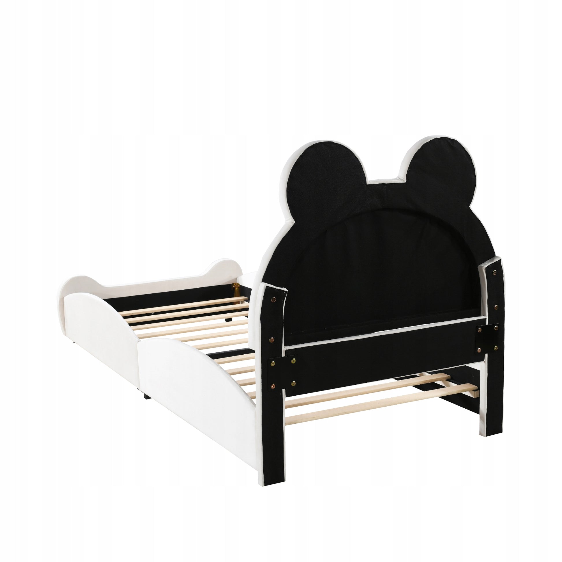 Letto imbottito 90x200 - Xylo - Orsacchiotto di velluto bianco