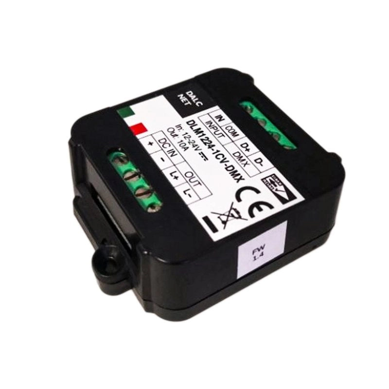 DLM1224-1CV-DMX Led Dimmer Bus DMX512 12V 24V 10A Pulsante N.O. 0/1-10V Potenziometro