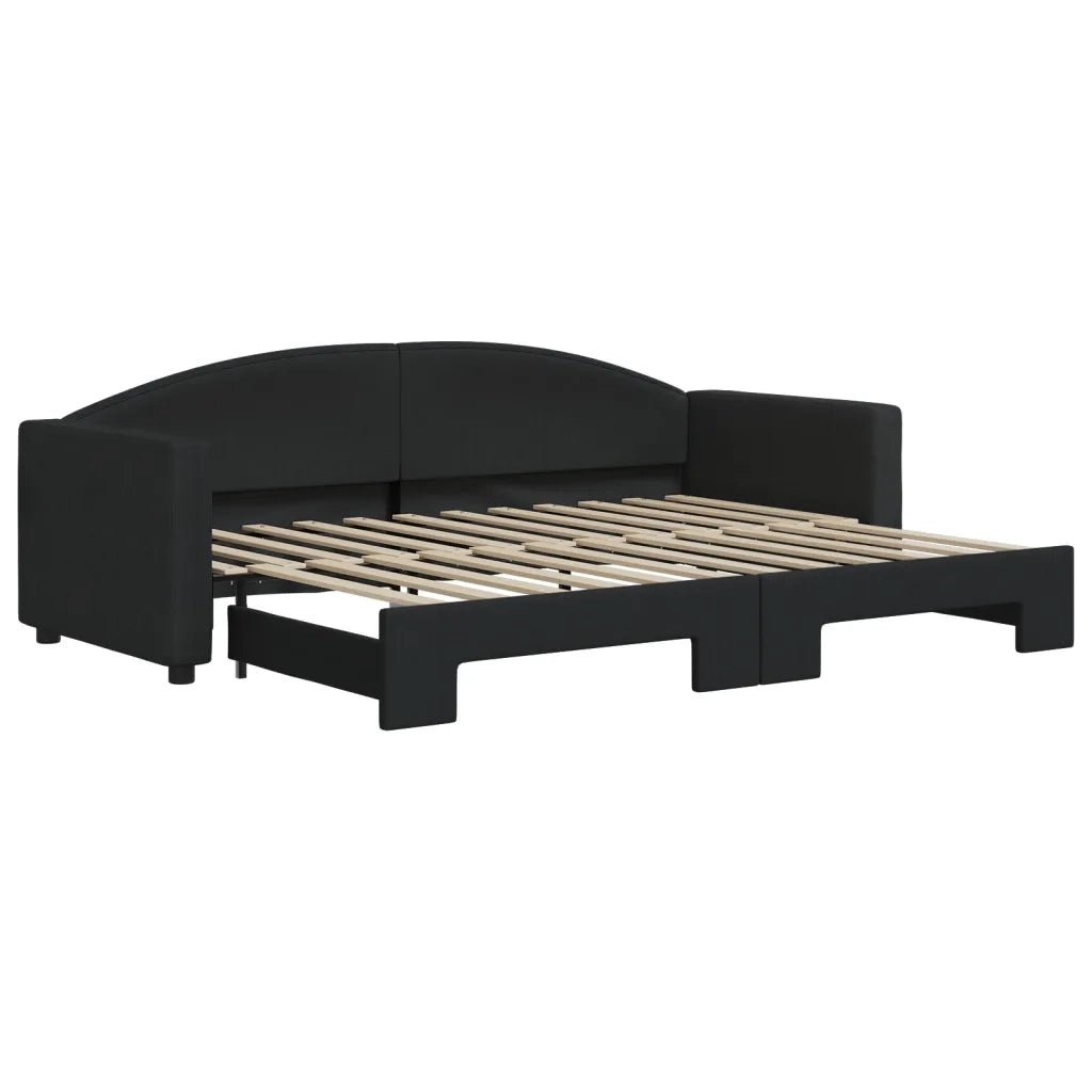 Divano Letto con Letto Estraibile Nero 80x200 Tessuto 3197185