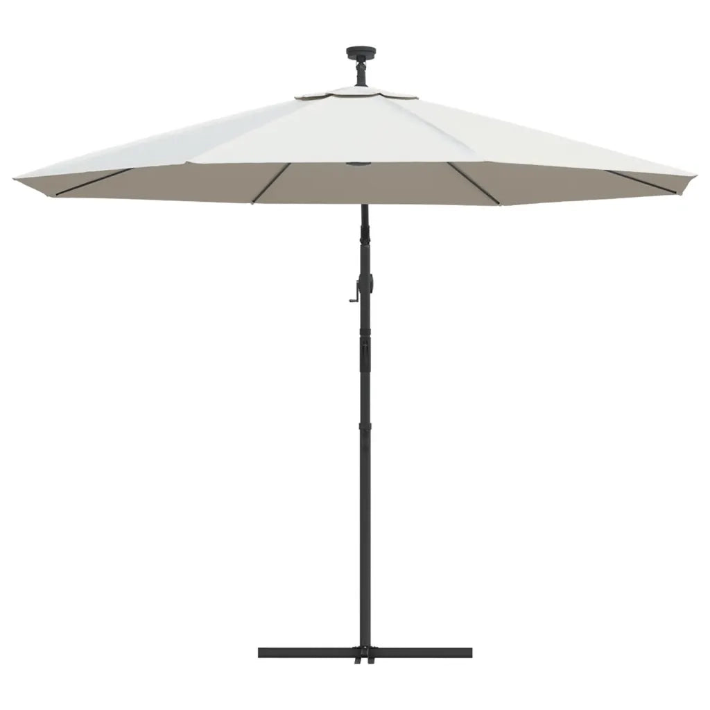 Ombrellone Pensile con Luci LED-Ombrello da giardino balcone 300 cm Sabbia Palo in Metallo
