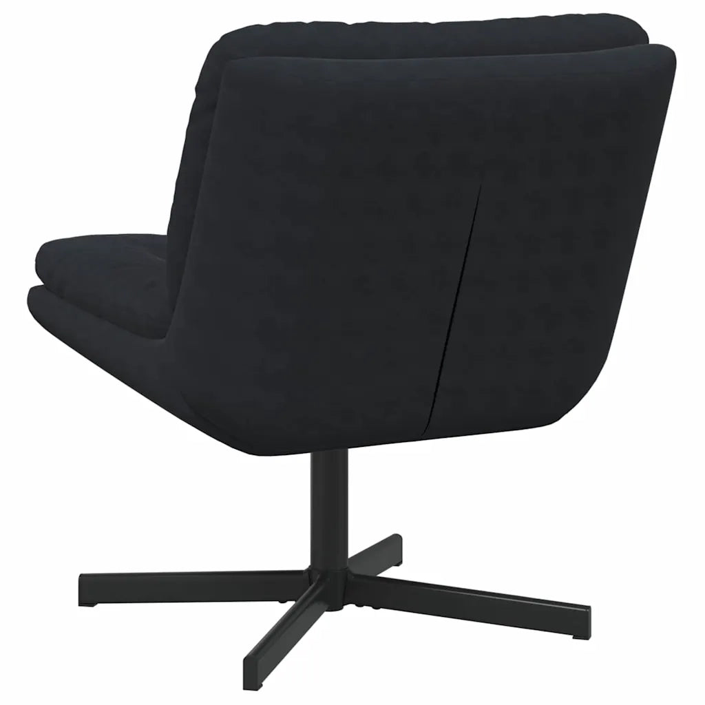 vidaXL Poltrona Relax con Base Girevole Nero 63 x 75 x 76 cm Velluto