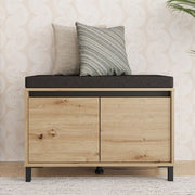 Varmo, Mobile da Ingresso un Ripiano, 80x40x57h cm Marrone Rovere Nodi