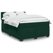 Giroletto a Molle con Materasso Verde Scuro 140x200 cm Velluto