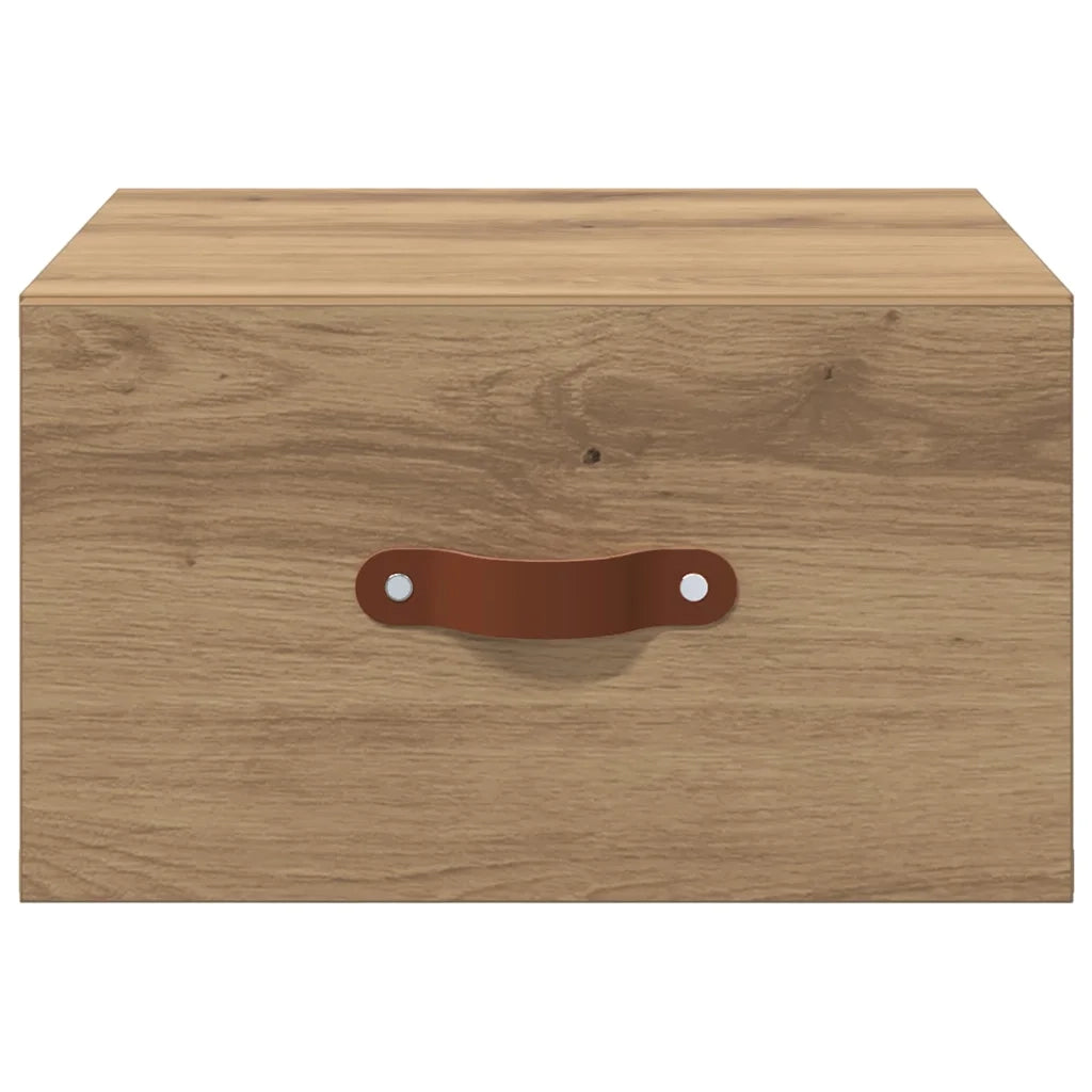 Mobiletto da comodino a parete Rovere artigianale 882336