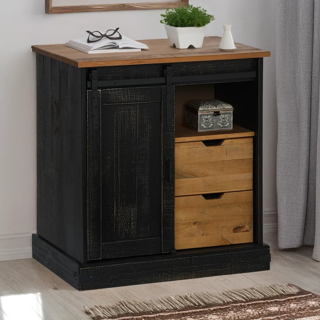 vidaXL Credenza HALDEN con Anta Scorrevole 80x40x80 cm Legno Massello