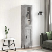 Credenza Grigio Cemento 34,5x34x180 cm in Legno Multistrato