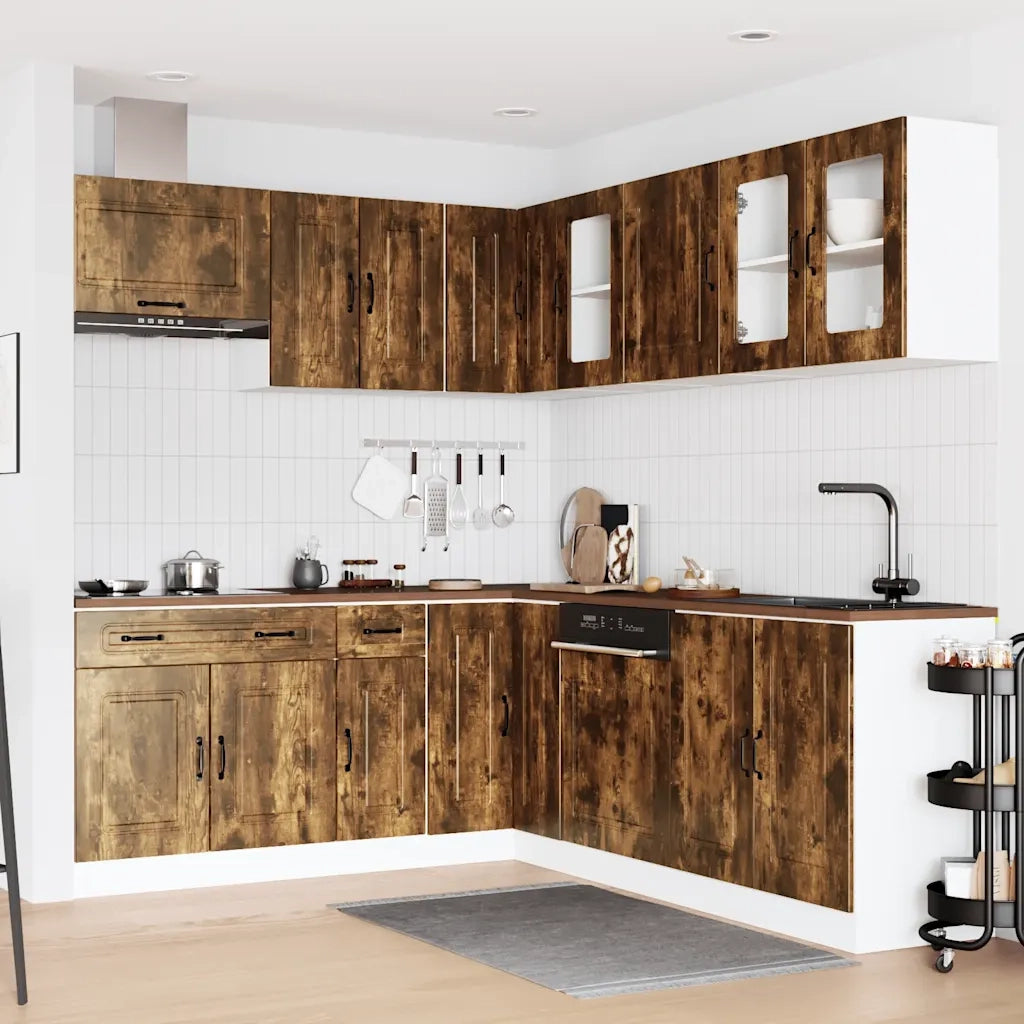 Set Mobili da Cucina 11 pz Kalmar Rovere Fumo Legno Multistrato