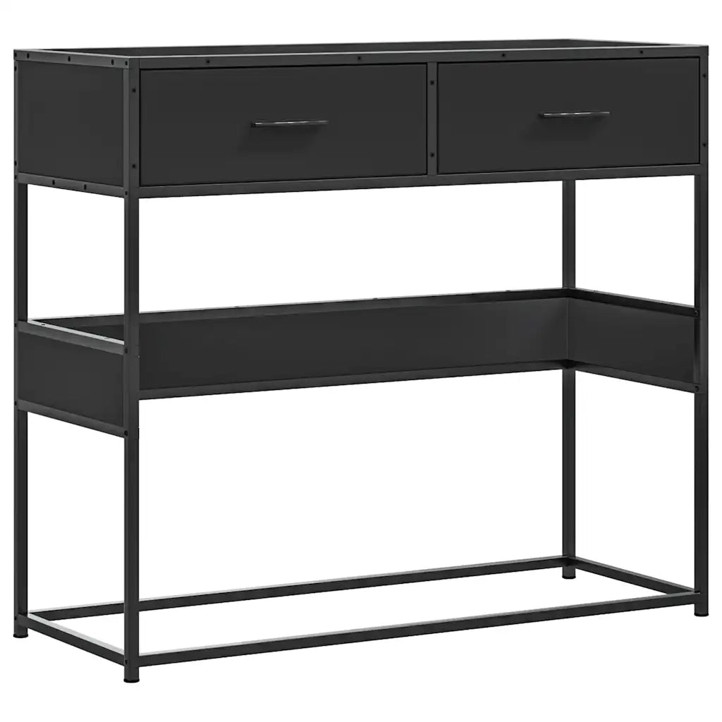 Tavolino Consolle Nero 90x35x80 cm in Legno Multistrato 849174