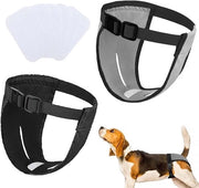Luiere per cani in set da 2 con pantaloni regolabili e 6 assorbenti intercostali igienici per femmine in fase di calore.