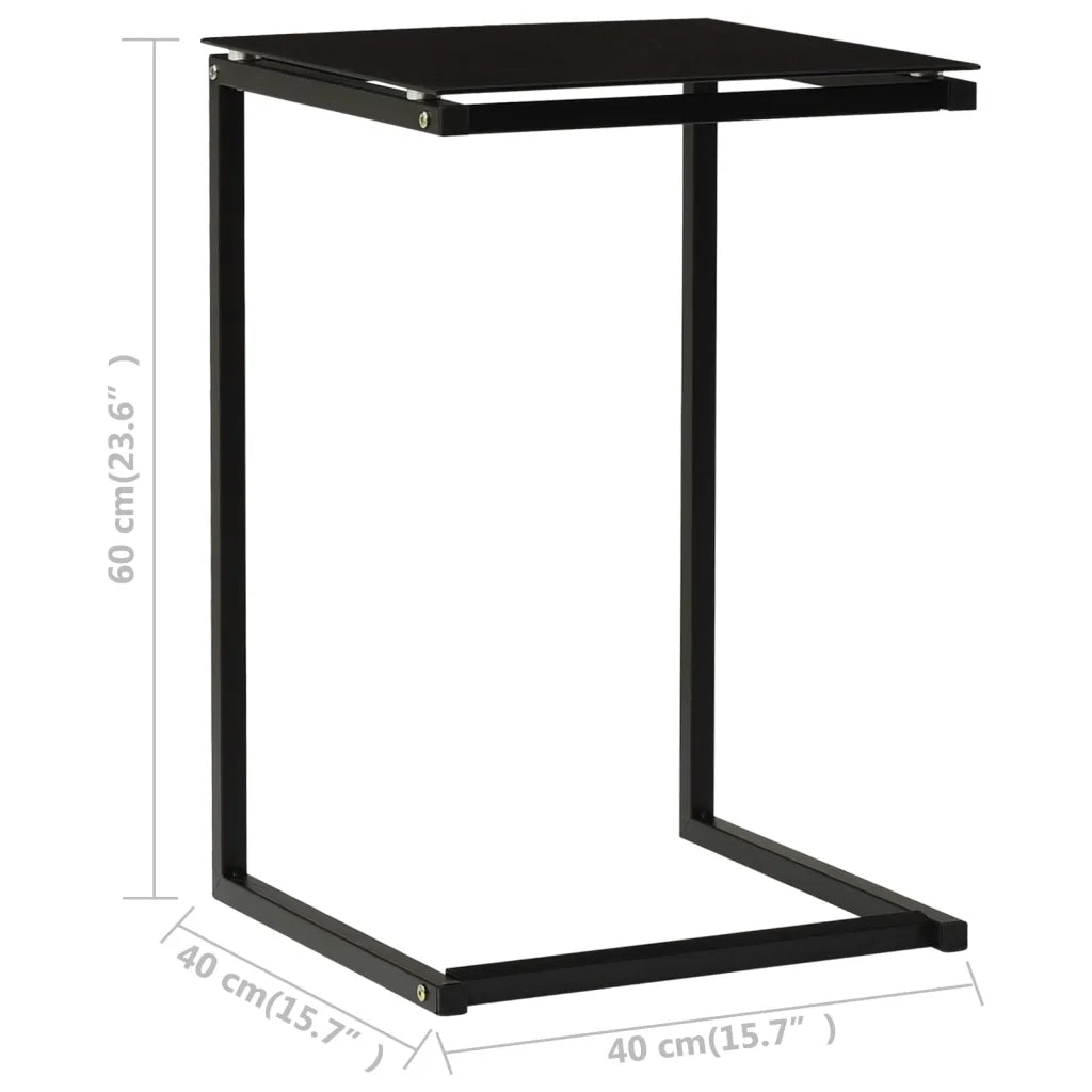 Tavolino Nero 40x40x60 cm in Vetro Temperato 322784