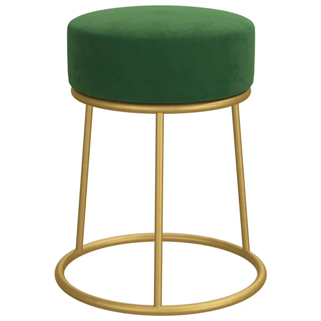 Sgabello Rotondo Verde in Vellutocod mxl 119449