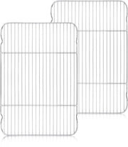 Bakrek in acciaio inossidabile, 2 pezzi, dimensioni 42 x 29,2 x 1,8 cm, per uso in forno, griglia, raffreddamento, salutare, lavabile in lavastoviglie