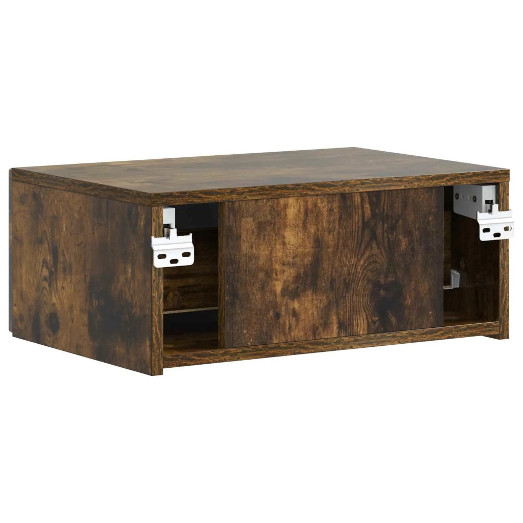 Mobiletto da notte a muro Rovere Fumo 49 x 34,5 x 20 cm 898455