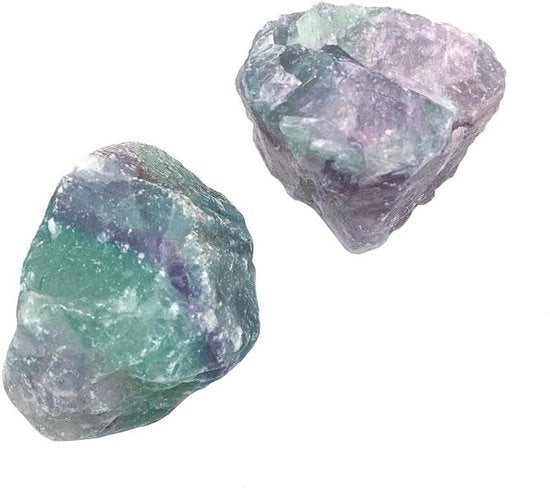 Set di 2 Minerali Specimen di Fluorite Naturale - Decorazione per la Casa - Pietra per Acquario - Accessorio di Moda
