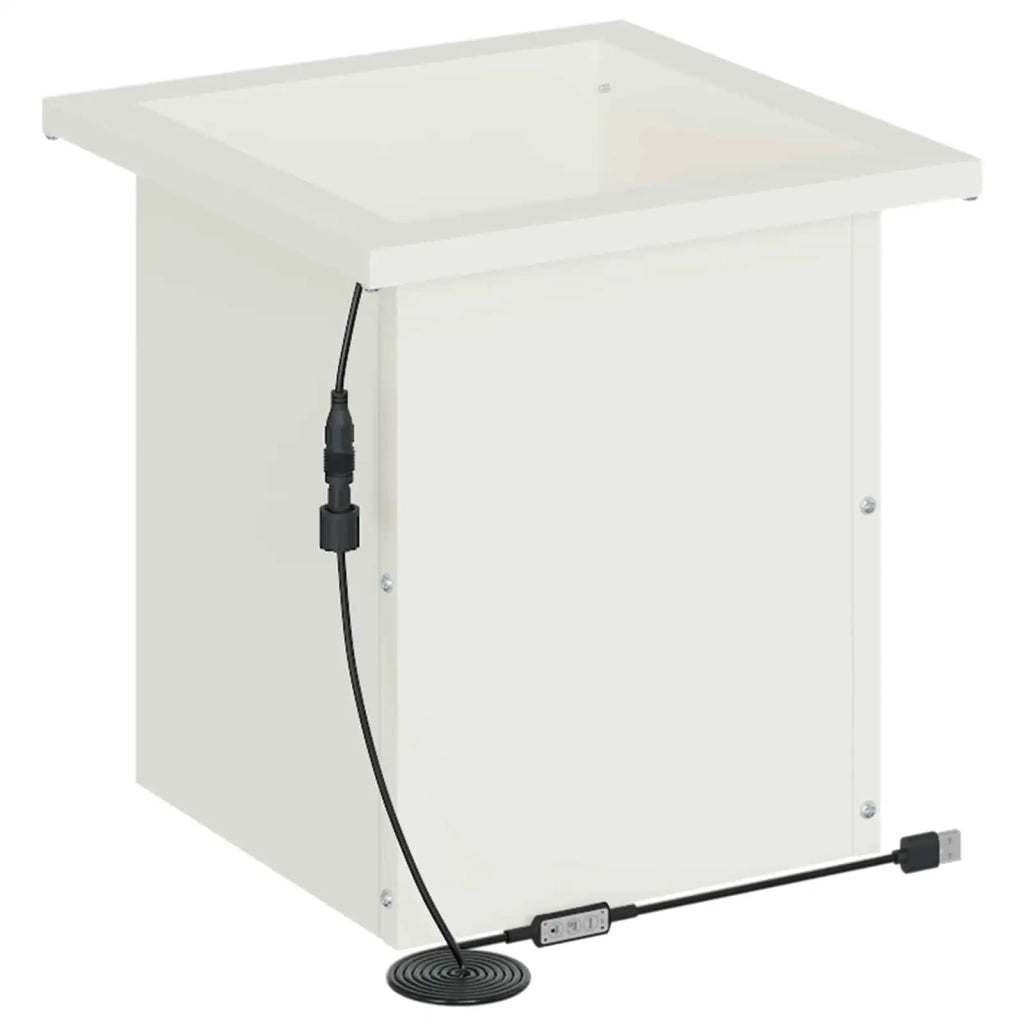 Fioriera da giardino con LED Bianco 30 x 30 x 30 cm Acciaio 8008058