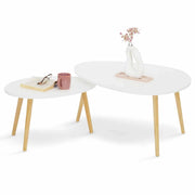 IDMarket - Set di 2 tavolini nidificanti GAIA laccato bianco scandinavo