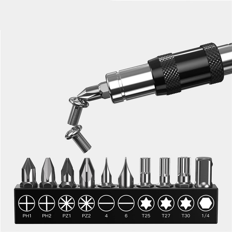 Prolunga Magnetica Angolare Nera – Estensione per Avvitatore | Acciaio Cromato-Vanadio, 87mm, 20°
