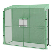 Serra con 2 porte, serra per pomodori antivento con finestra laterale, protezione UV per giardino, PE verde