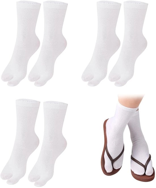 Set di calze tabi unisex di cotone/polyester aderenti con cerniera a doppia apertura - misura libera